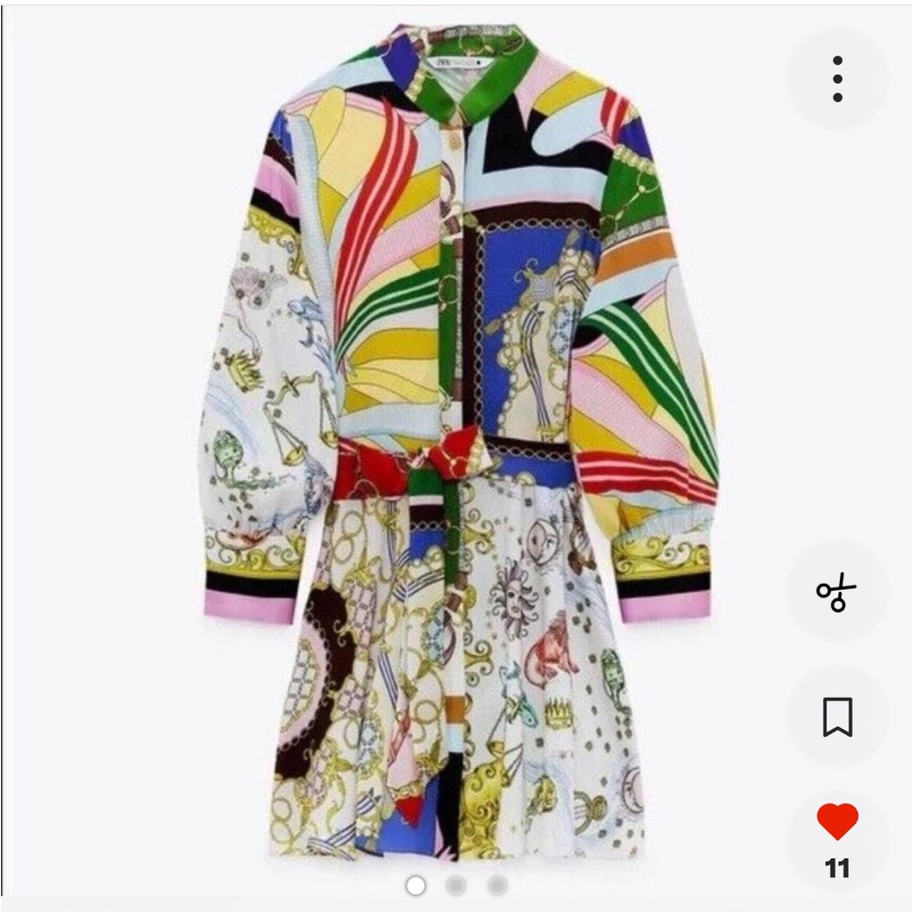 Zara Colorful Graphic Print Dress Zodiac dress
